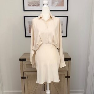 Express Cream Shirt Dress